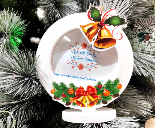 Rama foto rotunda cu tematica Craciunului