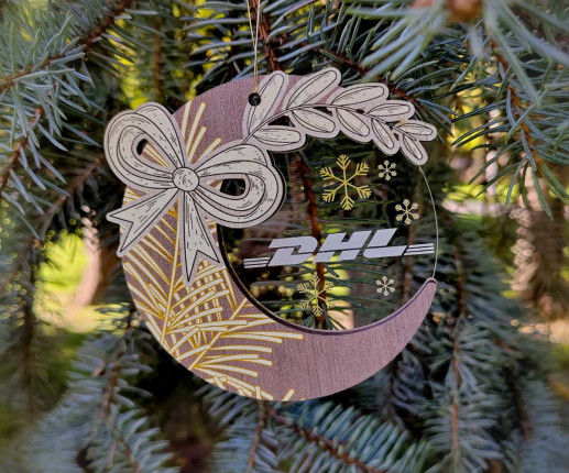 Ornament Craciun din placaj cu logoul companie 11