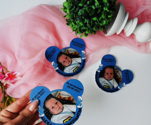 Marturii-magneți cu Smurf