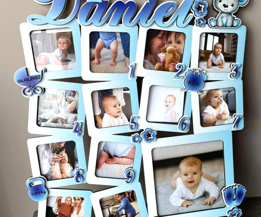 Именная Фоторамка для мальчика - Blue