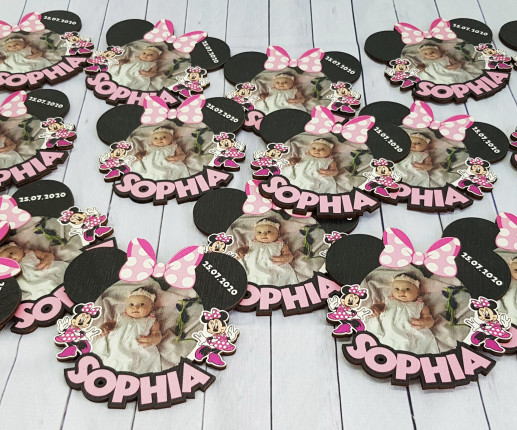 Mărturii magneți pentru botez Minnie mouse 1 image 3