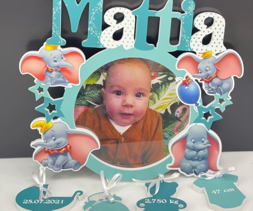 Rama foto rotundă cu Elefănțelul Dumbo image 4