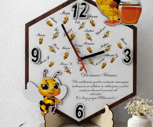 Ceas cu stativ albinuțe