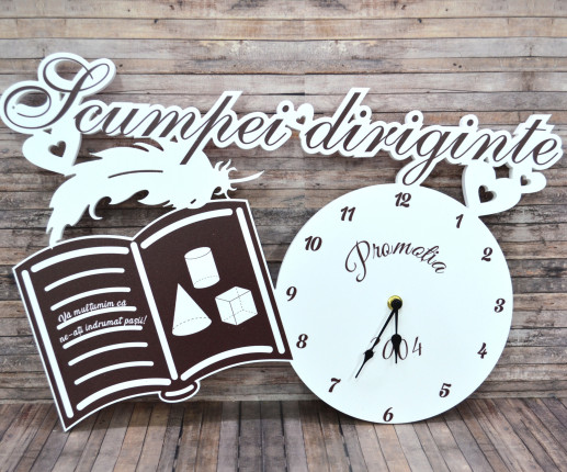 Ceas din plastic cu copii cafeniu 1