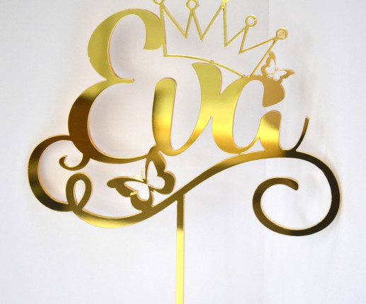 Topper auriu cu coroniță