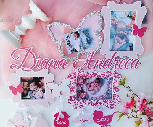 Рамка на 4 фото - Бабочка