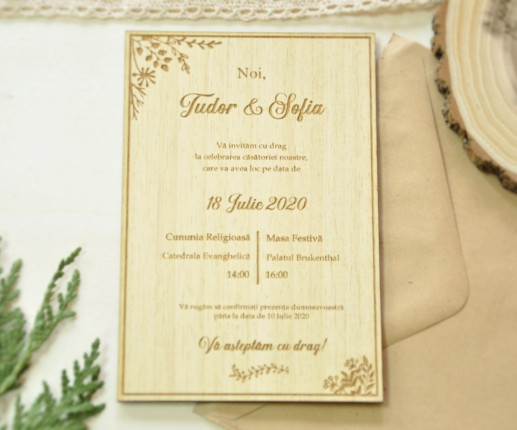Invitatii pentru nunta din lemn 1
