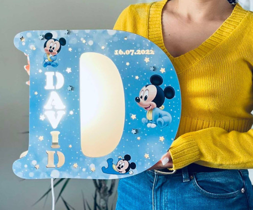 Veioza litera cu Minnie si Mickey Mouse