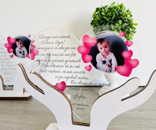Trofeu personalizat  in forma de Inima