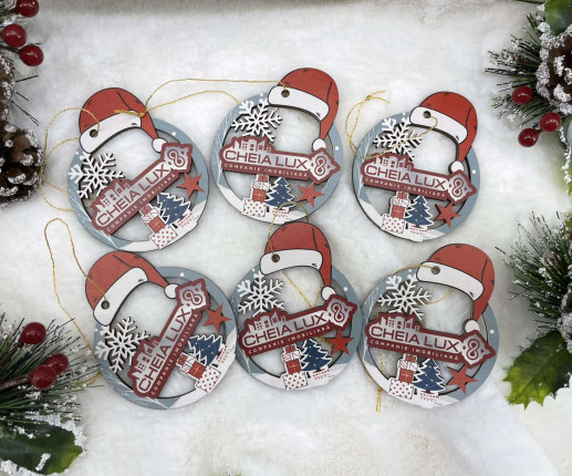 Ornament Craciun din placaj cu logoul companie 2 image 5
