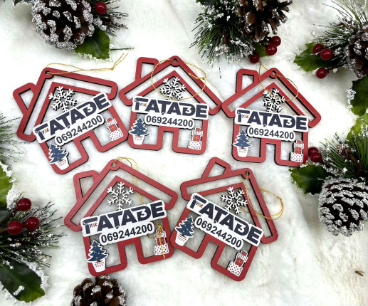 Ornament Craciun din placaj cu logoul companie 7