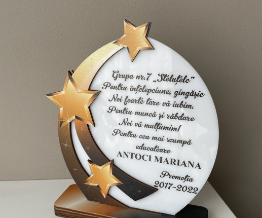 Трофеи из белого акрила "Звёзды" для воспитателя image 2