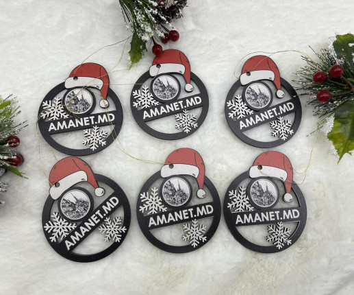 Ornament Craciun din placaj cu logoul companie 2 image 3