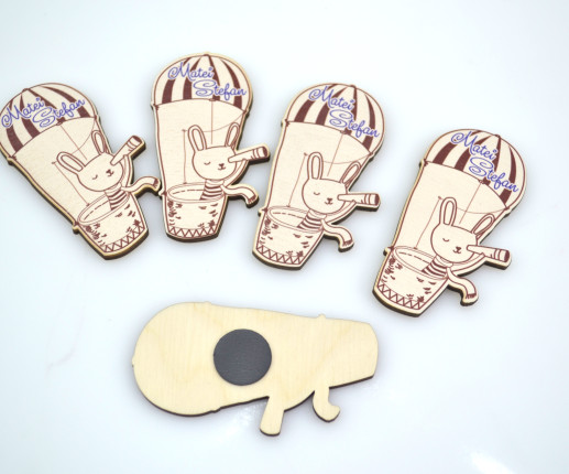 Mărturii magneți pentru botez cu iepuraș image 2