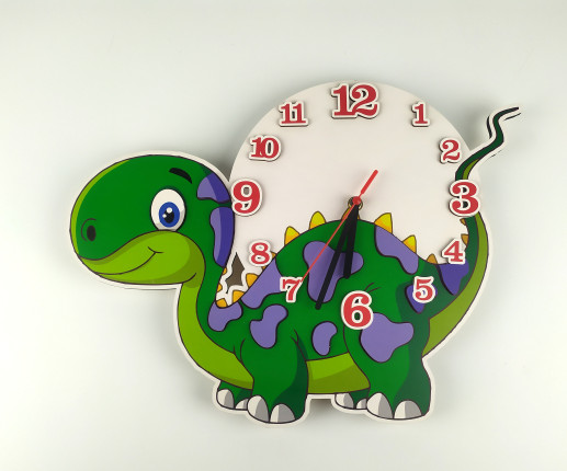 Именные детские  часы - Динозавр
