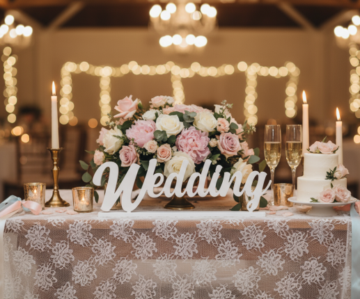 Inscriptie volumetrică Wedding