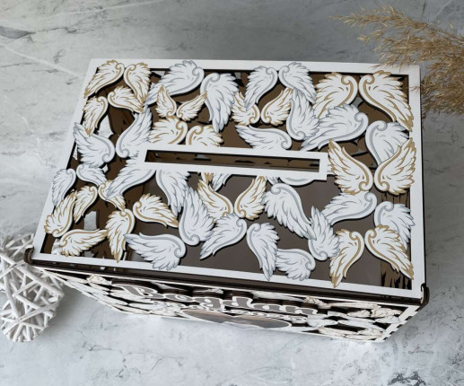 Cutie de dar pentru botez cu aripi image 3