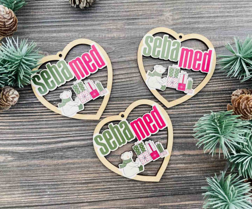 Ornament Craciun din placaj cu logoul companie 4