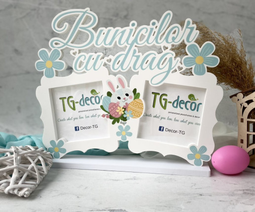 Rama foto cu iepuras si flori