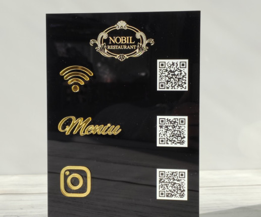 Display / Placi QR-cod din acril negru cu aplicarea elementelor de acril image 2