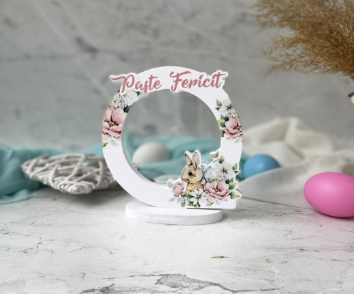 Ramă foto cu flori Paște Fericit cu flori