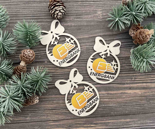 Ornament Craciun din placaj cu logoul companie image 2
