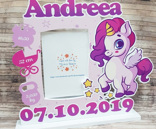 Rama foto personalizata  cu Unicorn