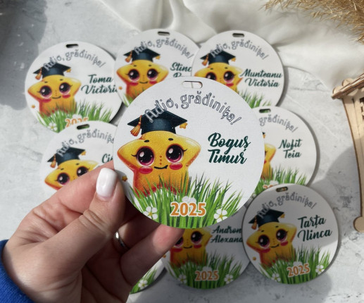 Medalii din lemn ,,Adio Gradiniță,, cu Steluță 2