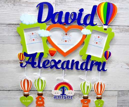 Именная рамка для мальчика - Balloon