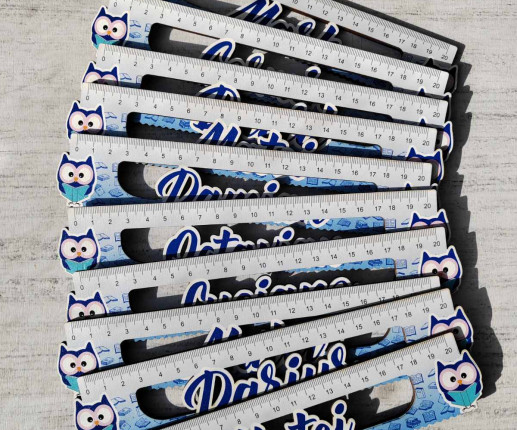 Riglă din lemn cu Bufnita image 3