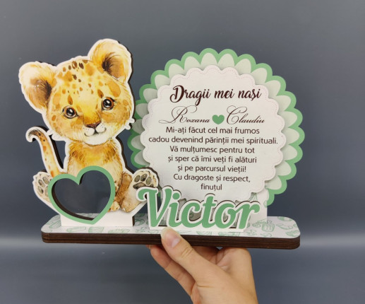 Trofeu personalizat din fanera cu  Leu image 3