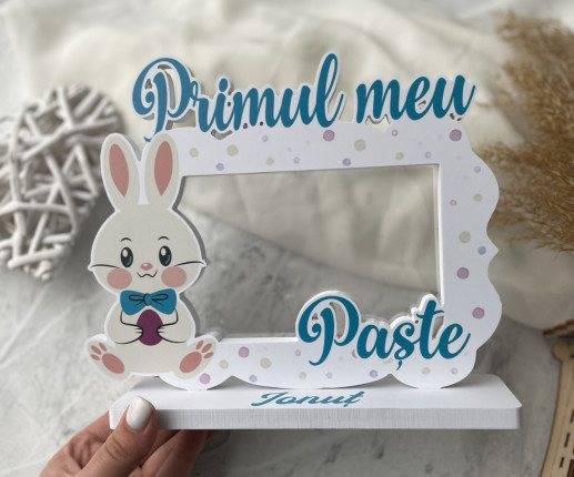 Ramă foto cu iepuraș micuț ,,Primul meu Paște,,