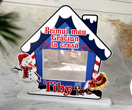 Rama foto in forma de casuta "Primul meu Craciun" 1