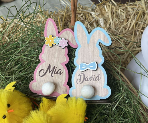 Iepuraș din lemn cu stativ image 3