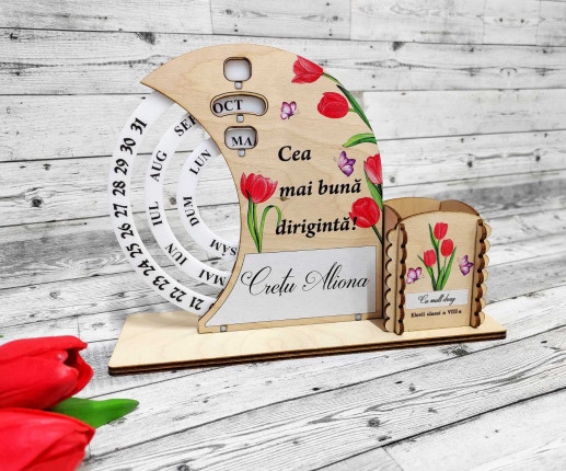 Calendarul vesnic cu lalele rosii image 2