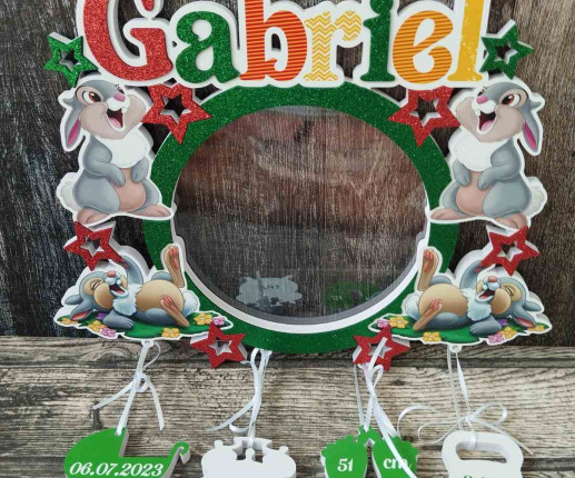 Фоторамка круглая - Зайка