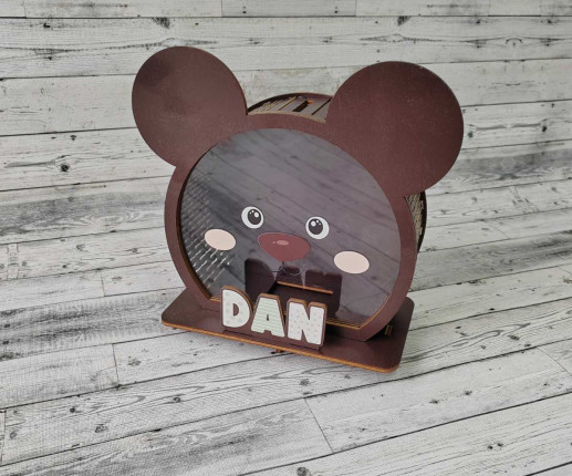 Детская копилка из фанеры - Мишка