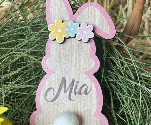 Iepuraș din lemn cu stativ image 2