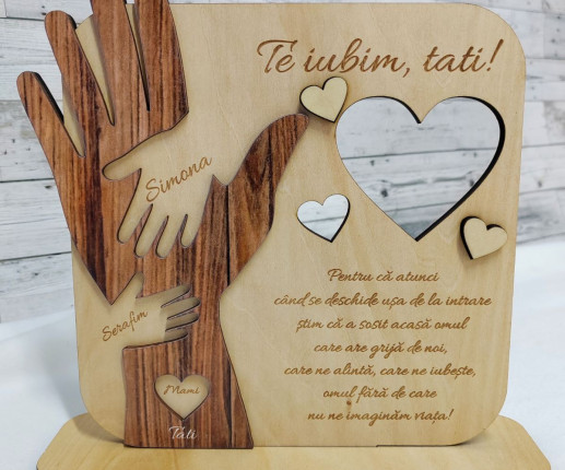 Trofeu pentru tată, soț , bunel cu  Te iubim ,Tati image 2