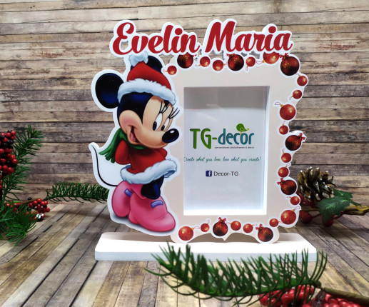 Rama foto cu decor  Craciun cu Minnie Mouse