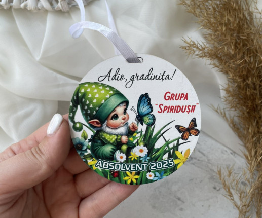 Medalii din lemn ,,Adio Gradiniță,, cu Pitici 1