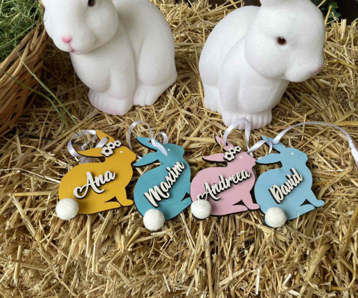 Iepuraș din lemn cu nume image 2