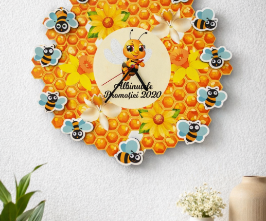 Wooden Clock with Little Bees image 2
