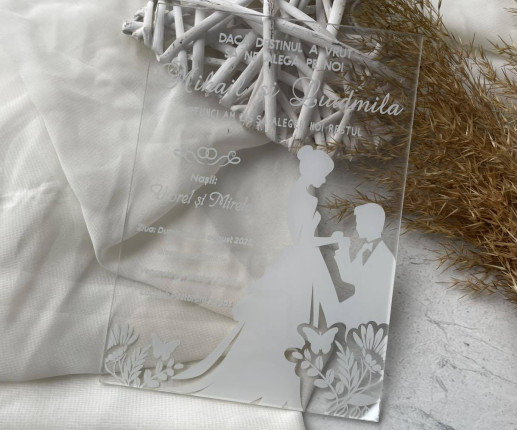 Invitatii pentru nunta cu mire si mireasa 2