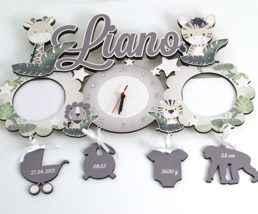 Часы-рамки для фото -  Зверята