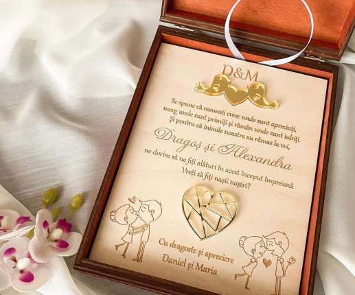 Invitatii pentru nunta din lemn cu cutie 1 image 2