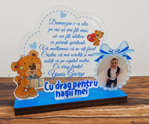 Trofeu personalizat Ursulet - Pentru nasi