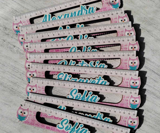 Riglă din lemn cu Bufnita image 2