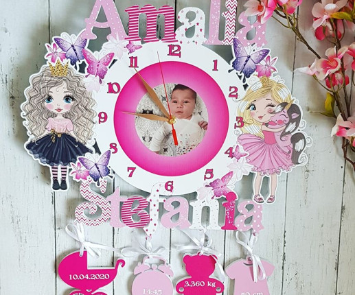Именные детские  часы - Принцесса