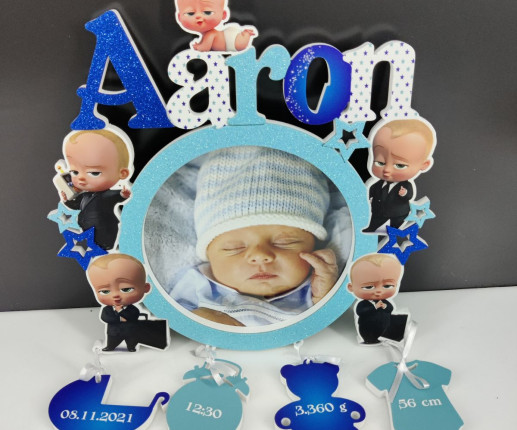 Rama pentru foto rotundă cu Baby Boss